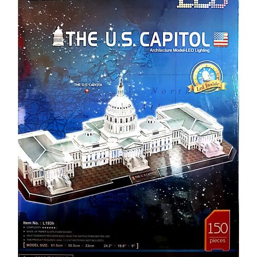 پازل سه بعدی کیوبیک فان مدل کاخ کنگره امریکا دارای چراغ LED