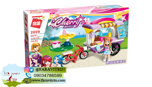 لگو QMAN سری Cherry Colorful Holiday مدل غرفه بستنی فروشی