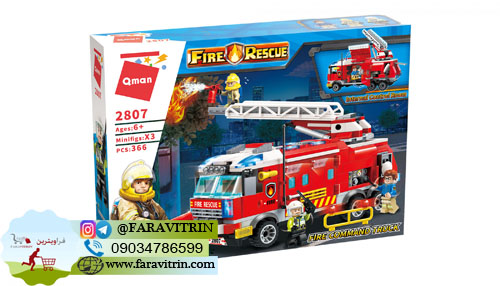 لگو QMAN سری Fire Rescue مدل کامیون فرماندهی آتش نشانی