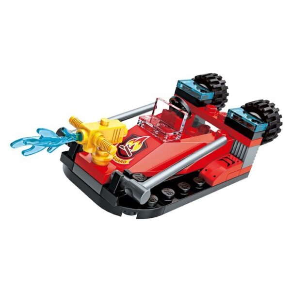 Lego-Qman-Combat Zones-Water Cannon Fire Truck-Rescue Inflatable Boat-1